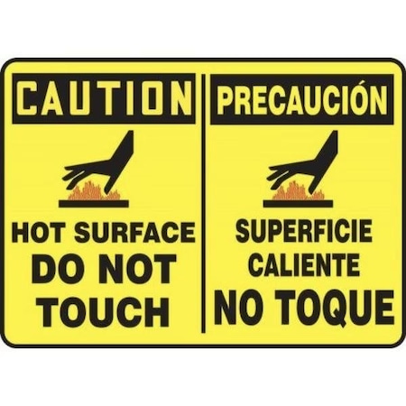 Accuform BILINGUAL OSHA CAUTION Safety Sign HOT SBMWLD608MVP